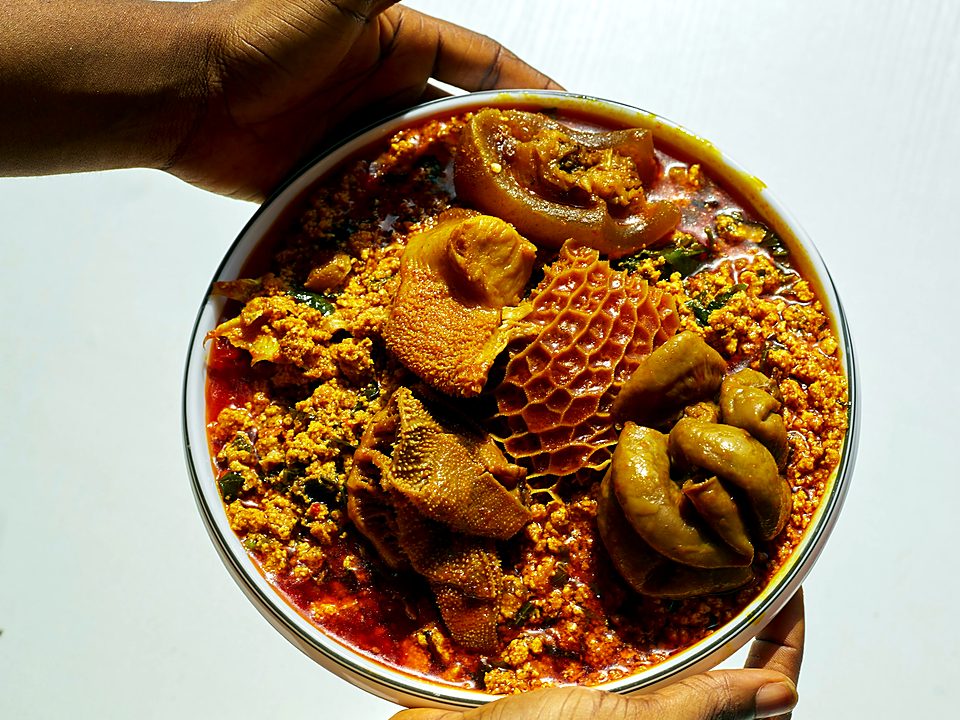 A bowl of egusi soup